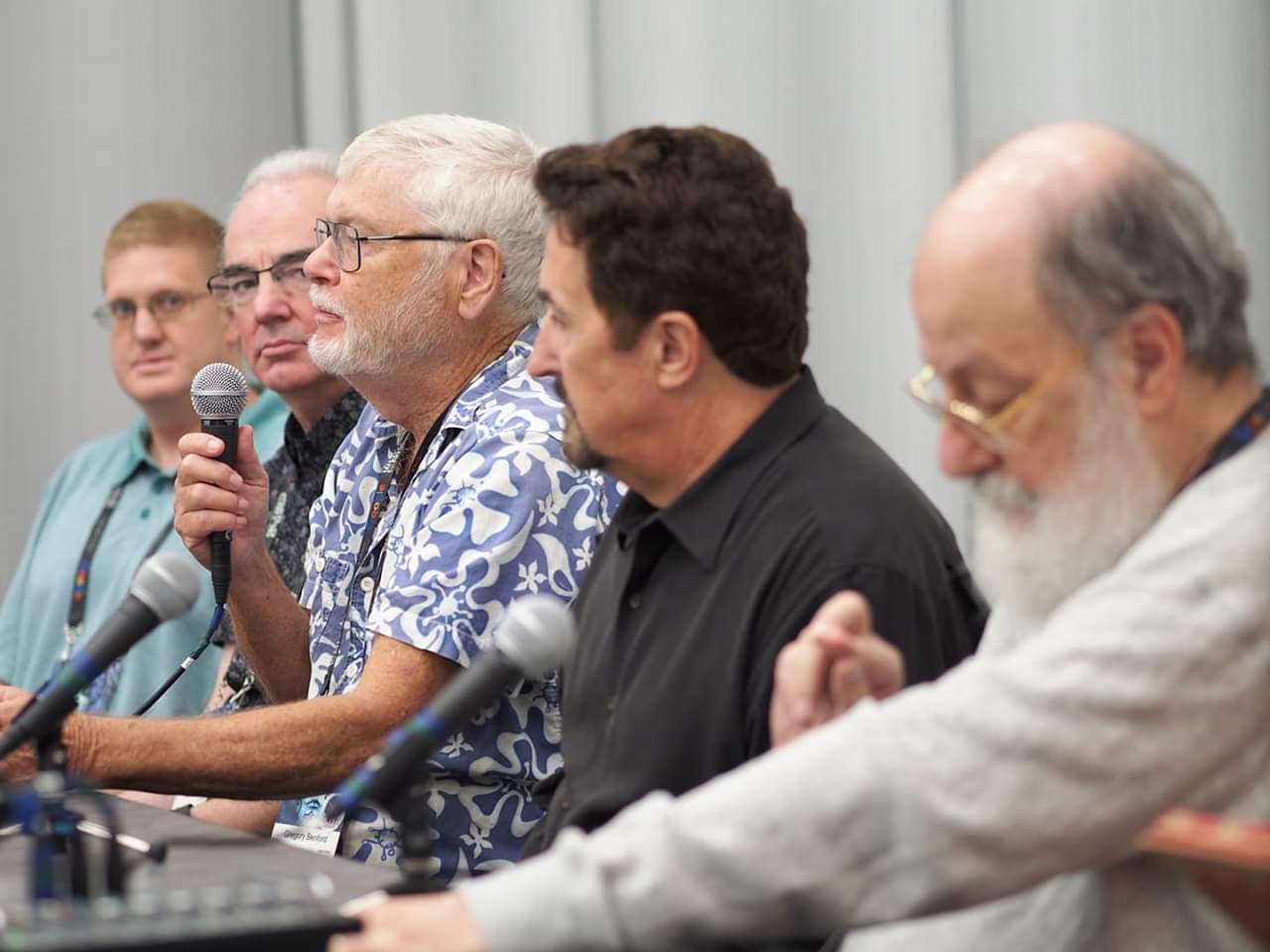 Brent A. Harris, Alan Smale, Gregory Benford, Bryce Zabel (Winner), Harry Turtledove (Winner) Sidewise Awards, WorldCon 18